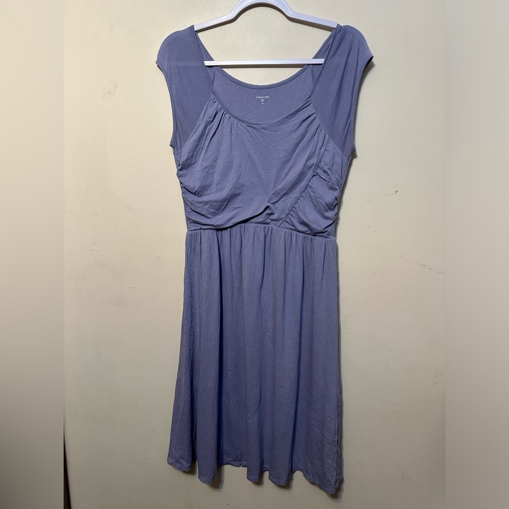 Garnet Hill Cap Sleeve Purple Dress Size 6 Lined Businesses Causal Cotton